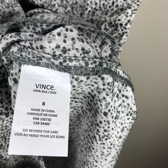 Vince Static Print Shorts Romper Size 8 Gray Black - Picture 8 of 8